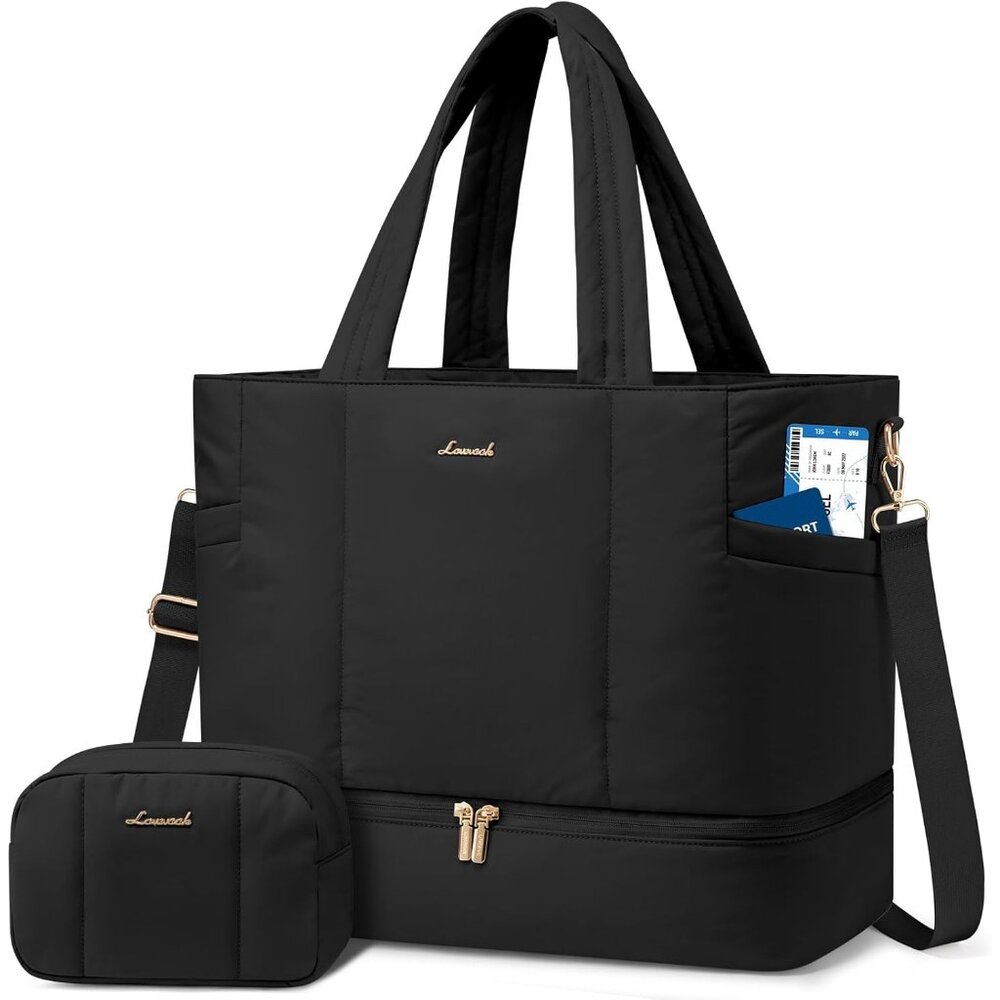 Versatile Carry-On Black Duffle Bag With Shoe Compartment - Travel In Style